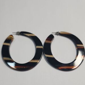 Elegant Brown Acrylic Hoop Earrings